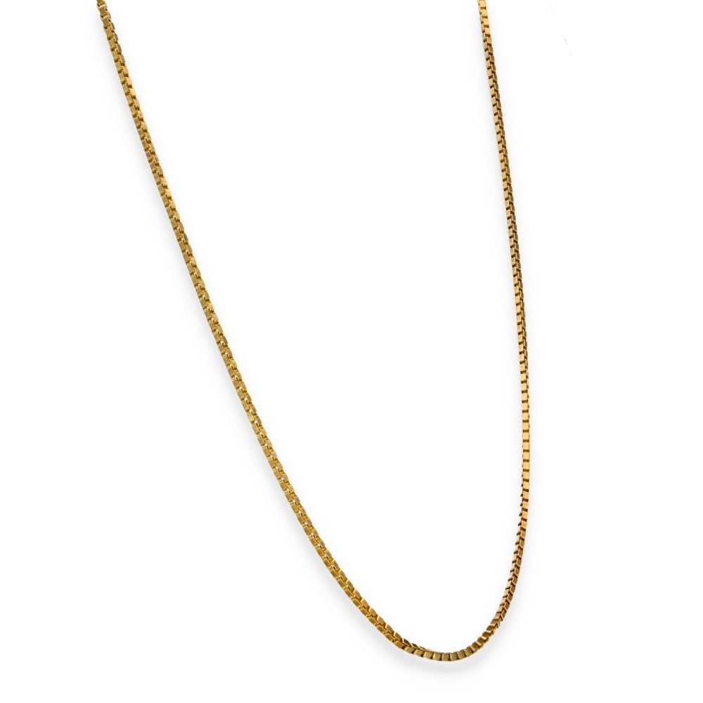 9ct Yellow Gold Fine Box Chain - 20" - 5.9g