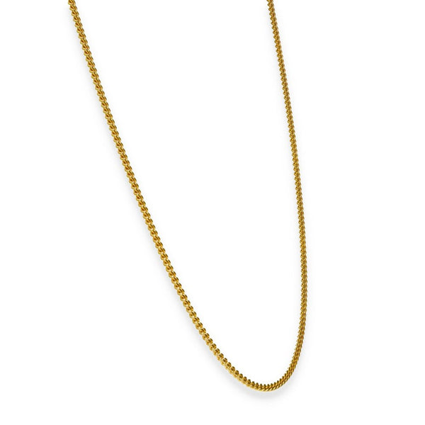 9ct Yellow Gold Fine Flat Curb Chain - 16" - 5.4g