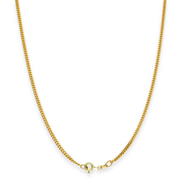 9ct Yellow Gold Fine Flat Curb Chain - 16" - 5.4g
