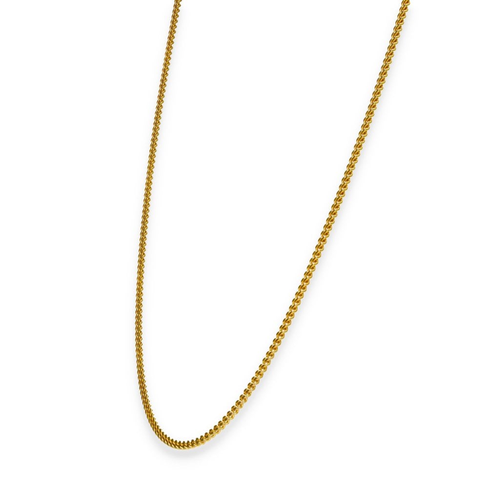 9ct Yellow Gold Fine Flat Curb Chain - 16" - 5.4g