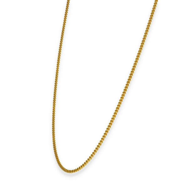 9ct Yellow Gold Fine Flat Curb Chain - 16" - 5.4g