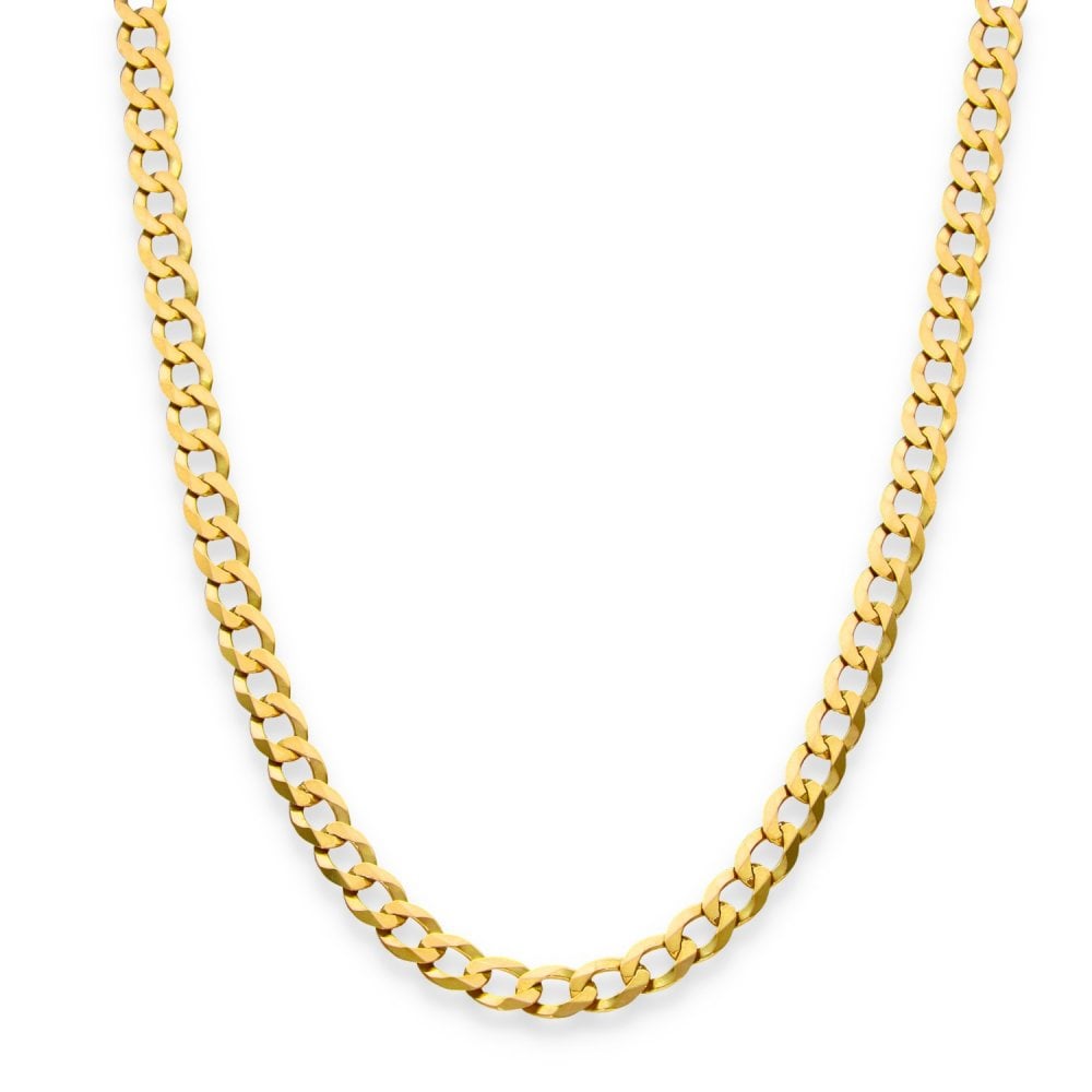 9ct Yellow Gold Flat Curb Chain - 20" - 15.5g