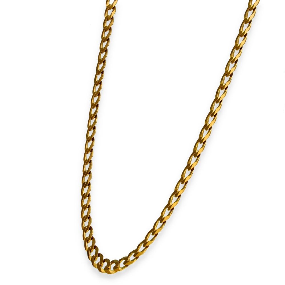 9ct Yellow Gold Flat Curb Chain - 20" - 15.5g