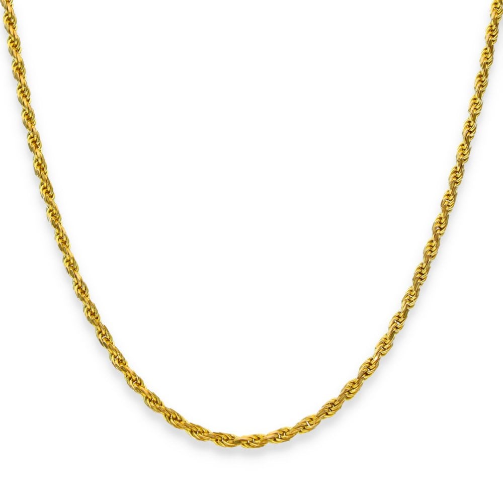 9ct Yellow Gold Fine Rope Chain - 18" - 8.6g