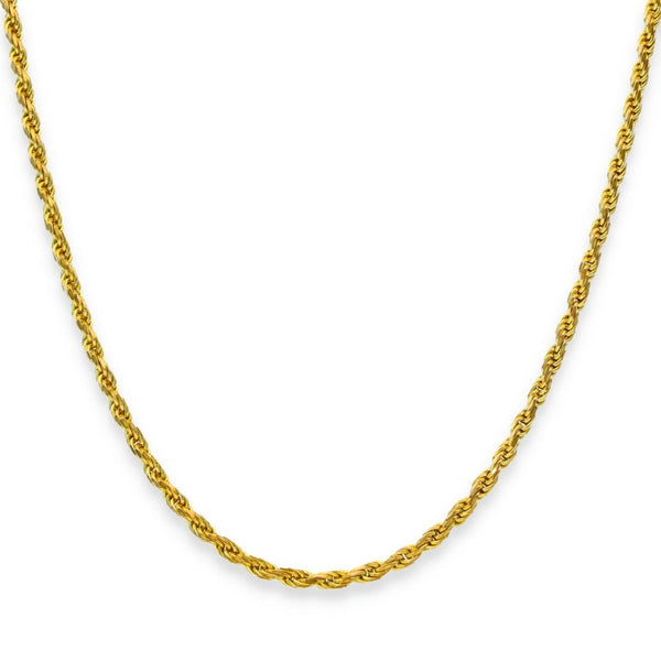 9ct Yellow Gold Fine Rope Chain - 18" - 8.6g