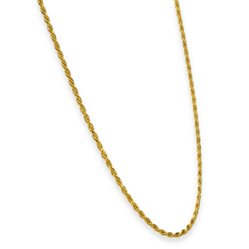 9ct Yellow Gold Fine Rope Chain - 18" - 8.6g