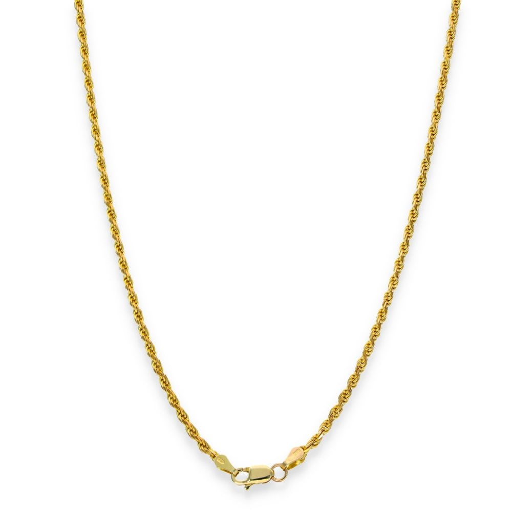 9ct Yellow Gold Fine Rope Chain - 18" - 8.6g
