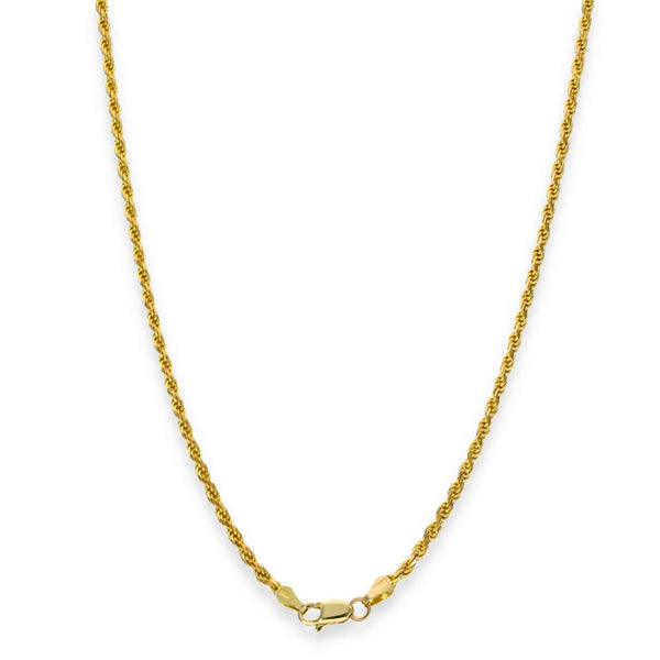 9ct Yellow Gold Fine Rope Chain - 18" - 8.6g