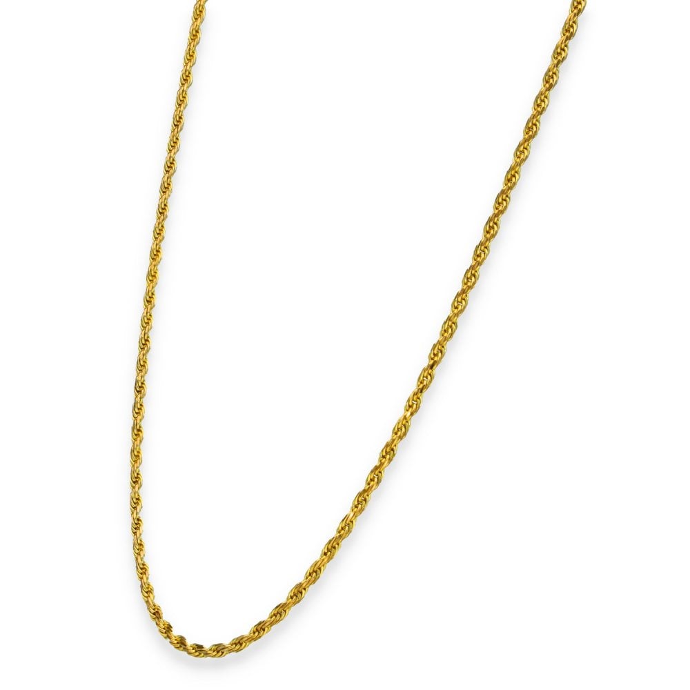 9ct Yellow Gold Fine Rope Chain - 18" - 8.6g