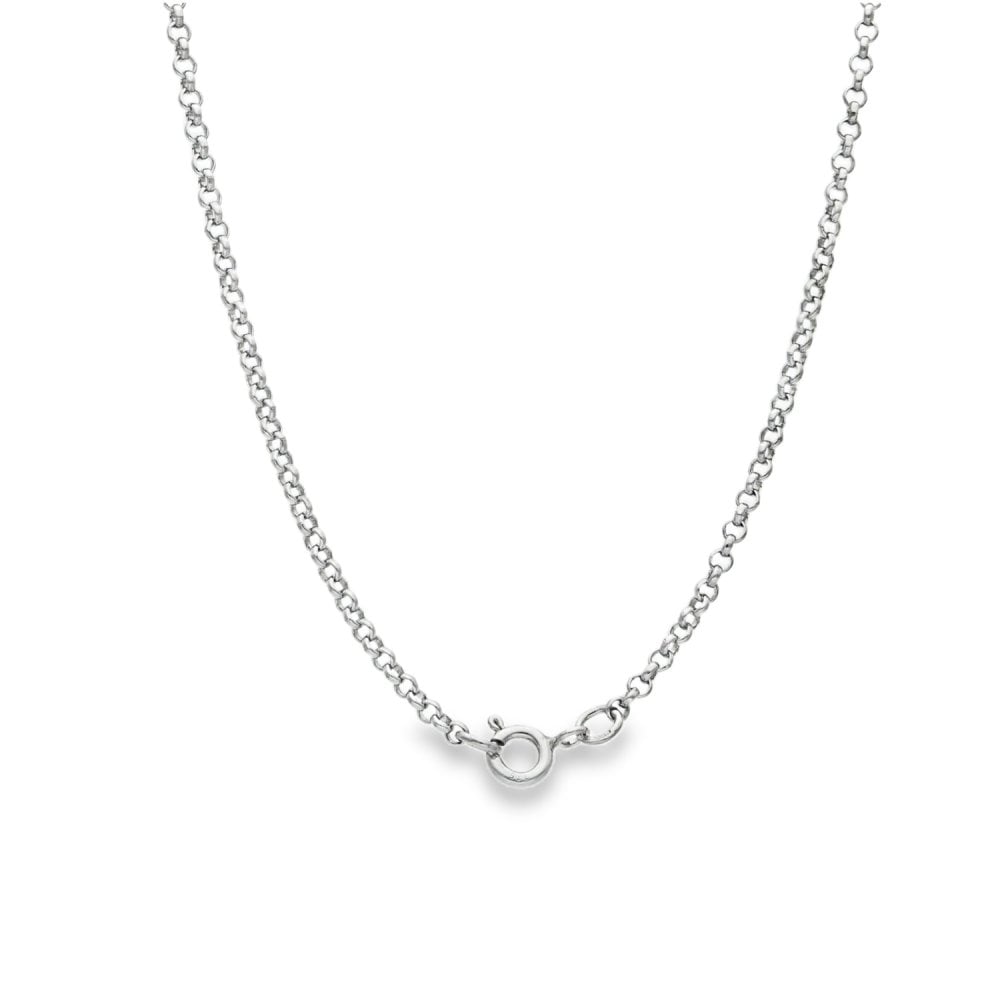 9ct White Gold Diamond Cross Pendant & Necklace - 22" - 2.46ct