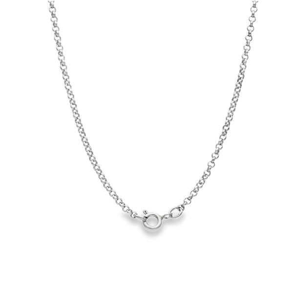 9ct White Gold Diamond Cross Pendant & Necklace - 22" - 2.46ct