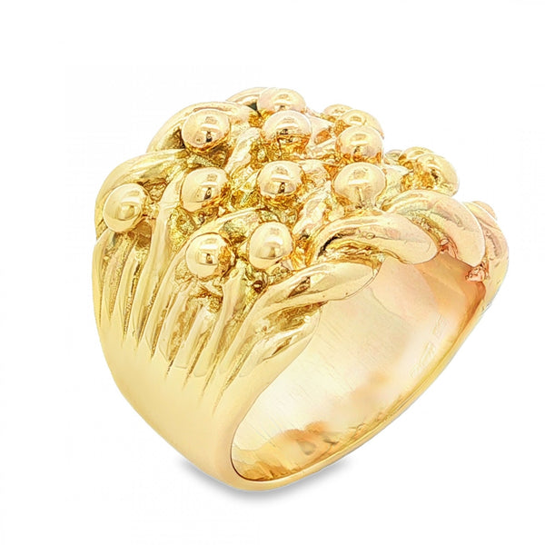 9ct Yellow Gold Heavy Shot Signet Ring - Size W½ - 32.6g