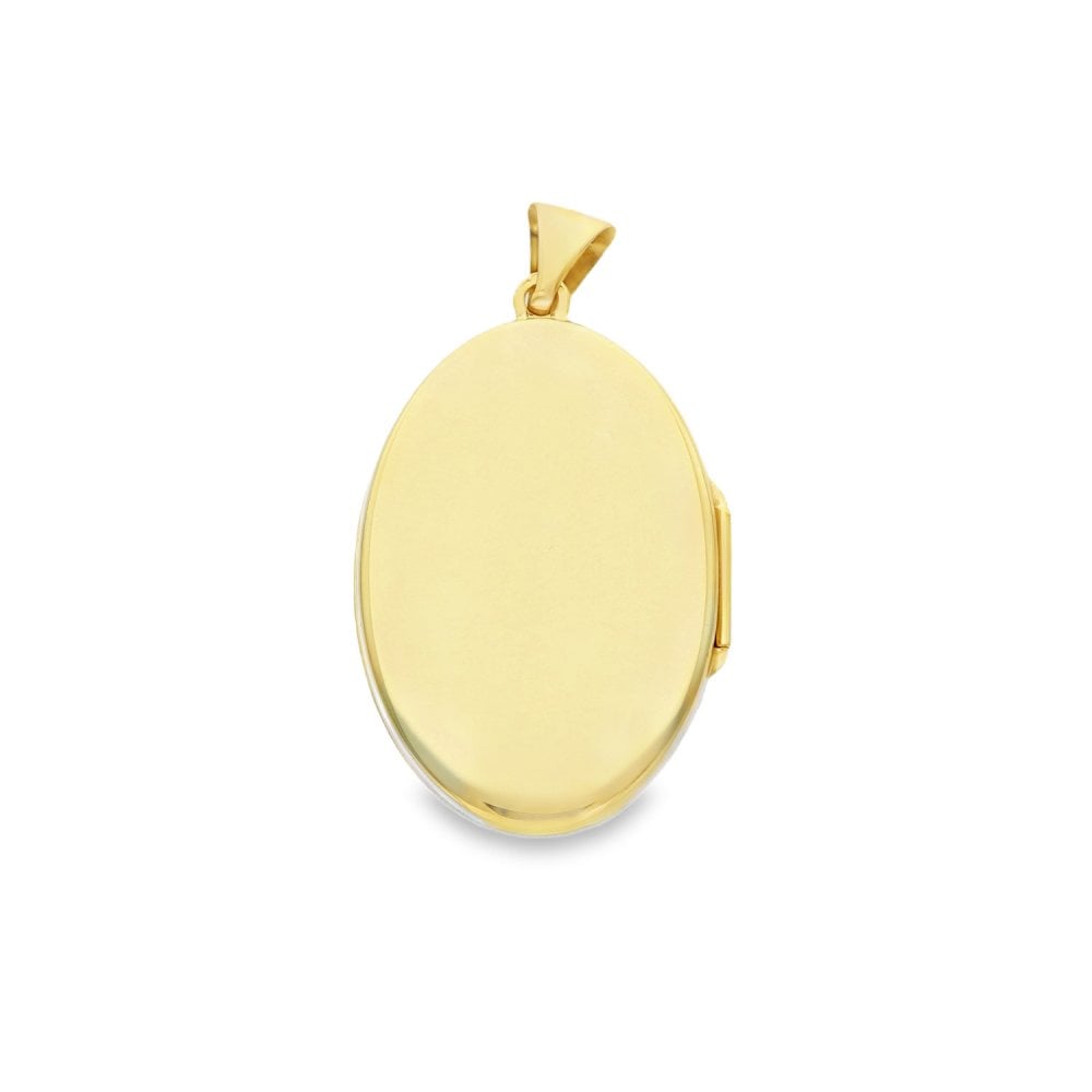 9ct Yellow Gold Oval Half-Feather Locket - 23x35x5mm - 4.9g
