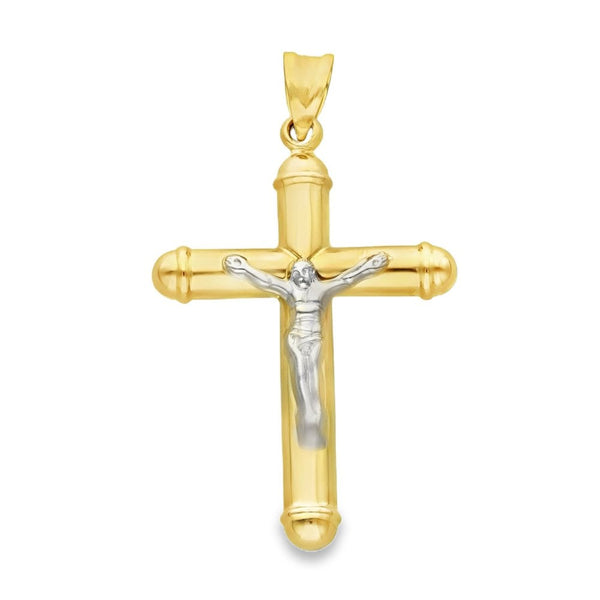 14ct Yellow Gold Crucifix Tube Pendant - 32x47x6mm - 3.0g