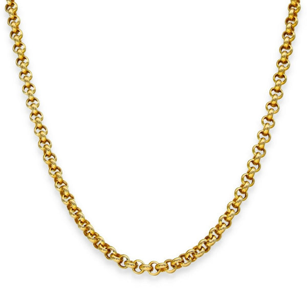 9ct Yellow Gold Hollow Round Belcher Chain - 18" - 6.6g