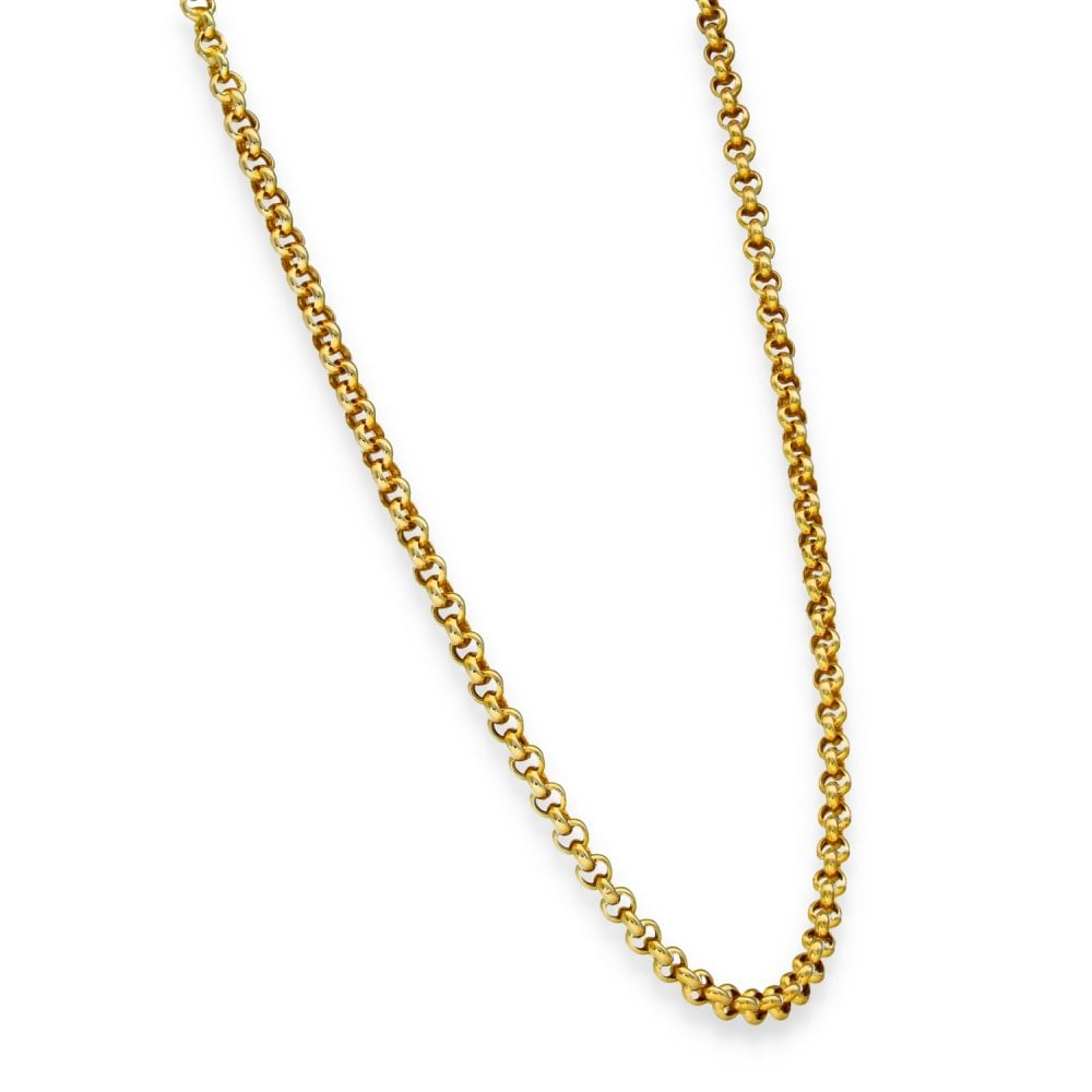 9ct Yellow Gold Hollow Round Belcher Chain - 18" - 6.6g