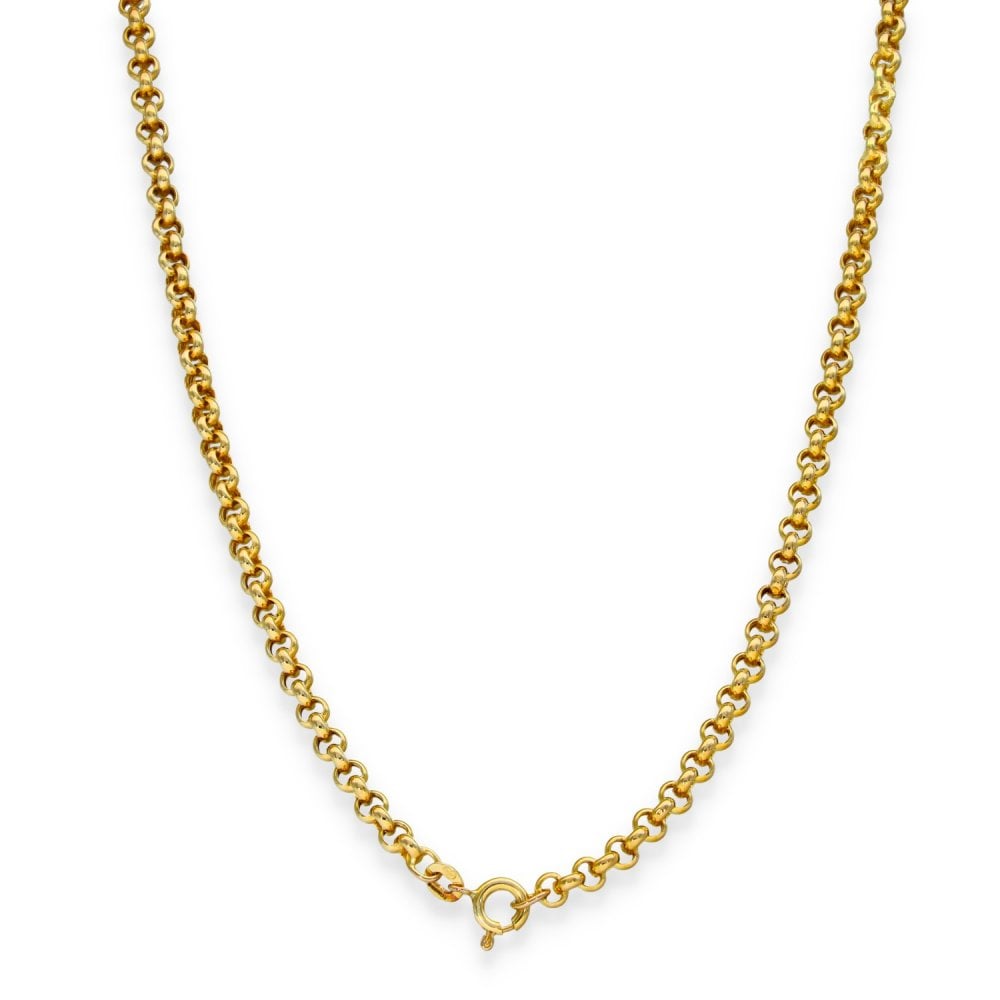 9ct Yellow Gold Hollow Round Belcher Chain - 18" - 6.6g