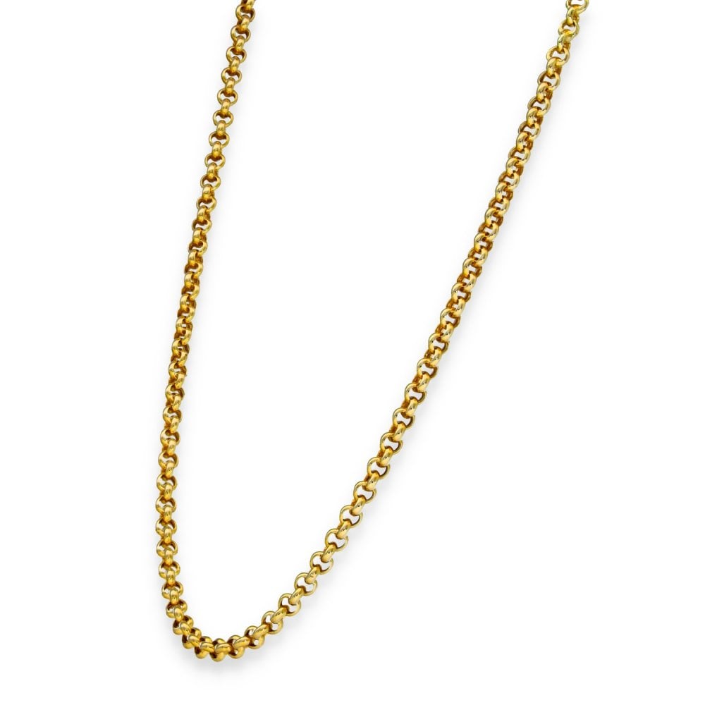 9ct Yellow Gold Hollow Round Belcher Chain - 18" - 6.6g