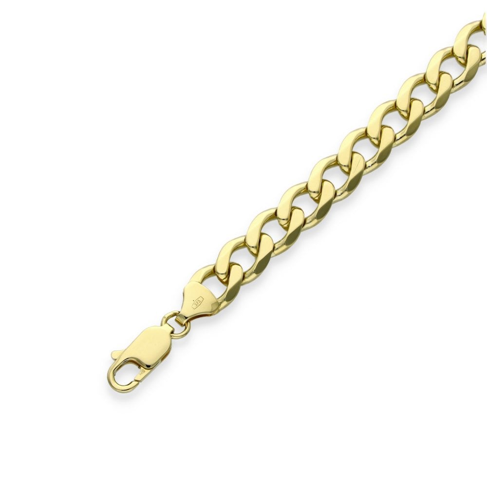 9ct Yellow Gold Curb Bracelet - 8.5" - 26.8g