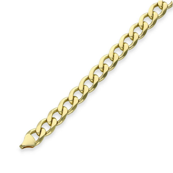 9ct Yellow Gold Curb Bracelet - 8.5" - 26.8g