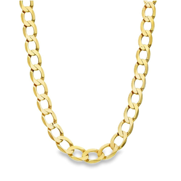 9ct Yellow Gold Flat Curb Chain - 21" - 29.1g