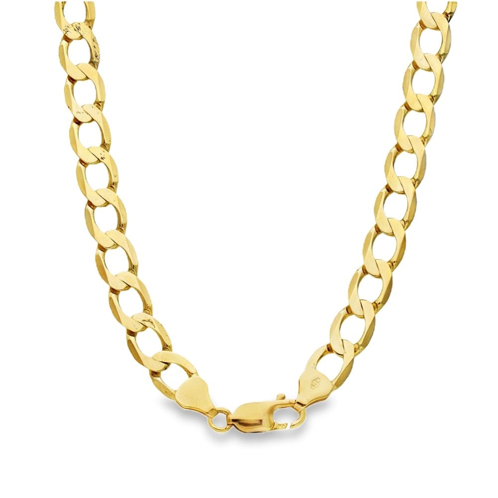 9ct Yellow Gold Flat Curb Chain - 21" - 29.1g