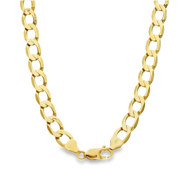 9ct Yellow Gold Flat Curb Chain - 21" - 29.1g