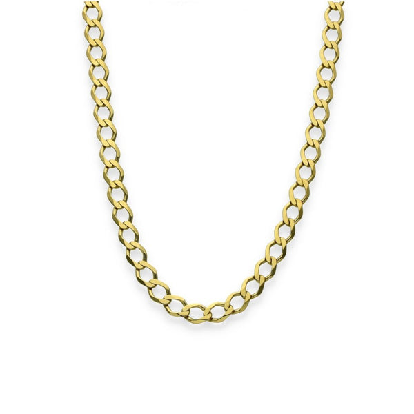 9ct Yellow Gold Flat Curb Chain - 18" - 12.4g