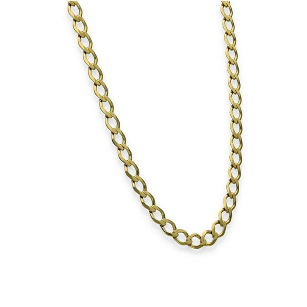 9ct Yellow Gold Flat Curb Chain - 18" - 12.4g