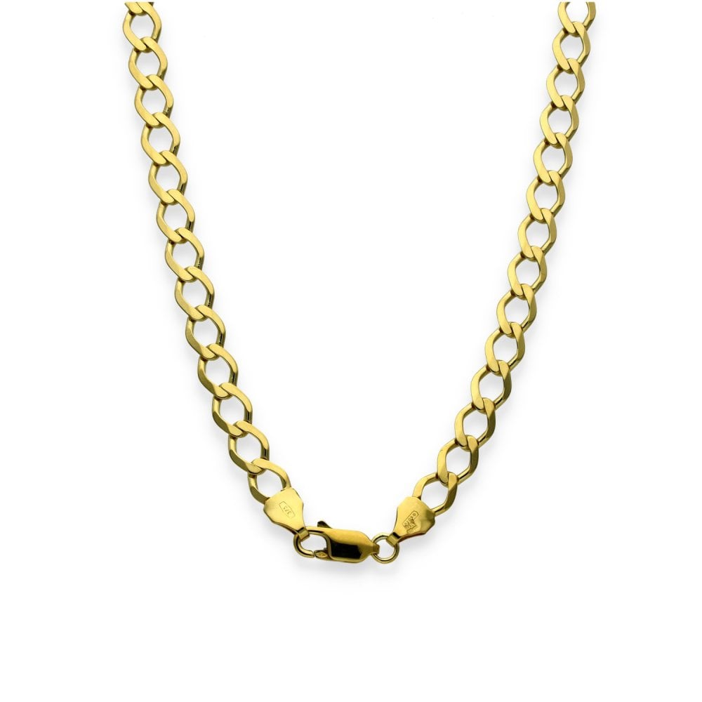 9ct Yellow Gold Flat Curb Chain - 18" - 12.4g