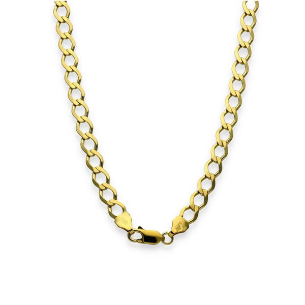 9ct Yellow Gold Flat Curb Chain - 18" - 12.4g