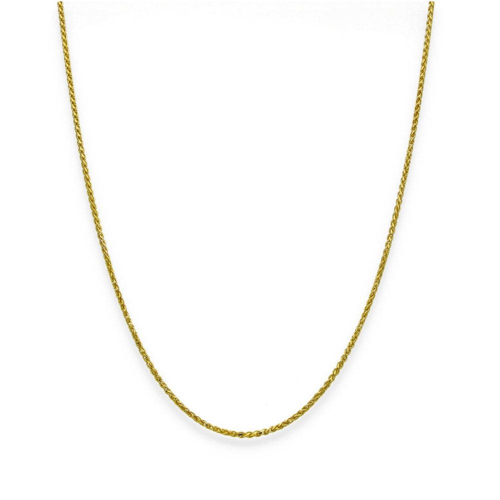 9ct Yellow Gold Fine Spiga Chain - 16" - 2.3g