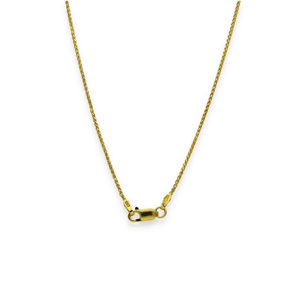 9ct Yellow Gold Fine Spiga Chain - 16" - 2.3g