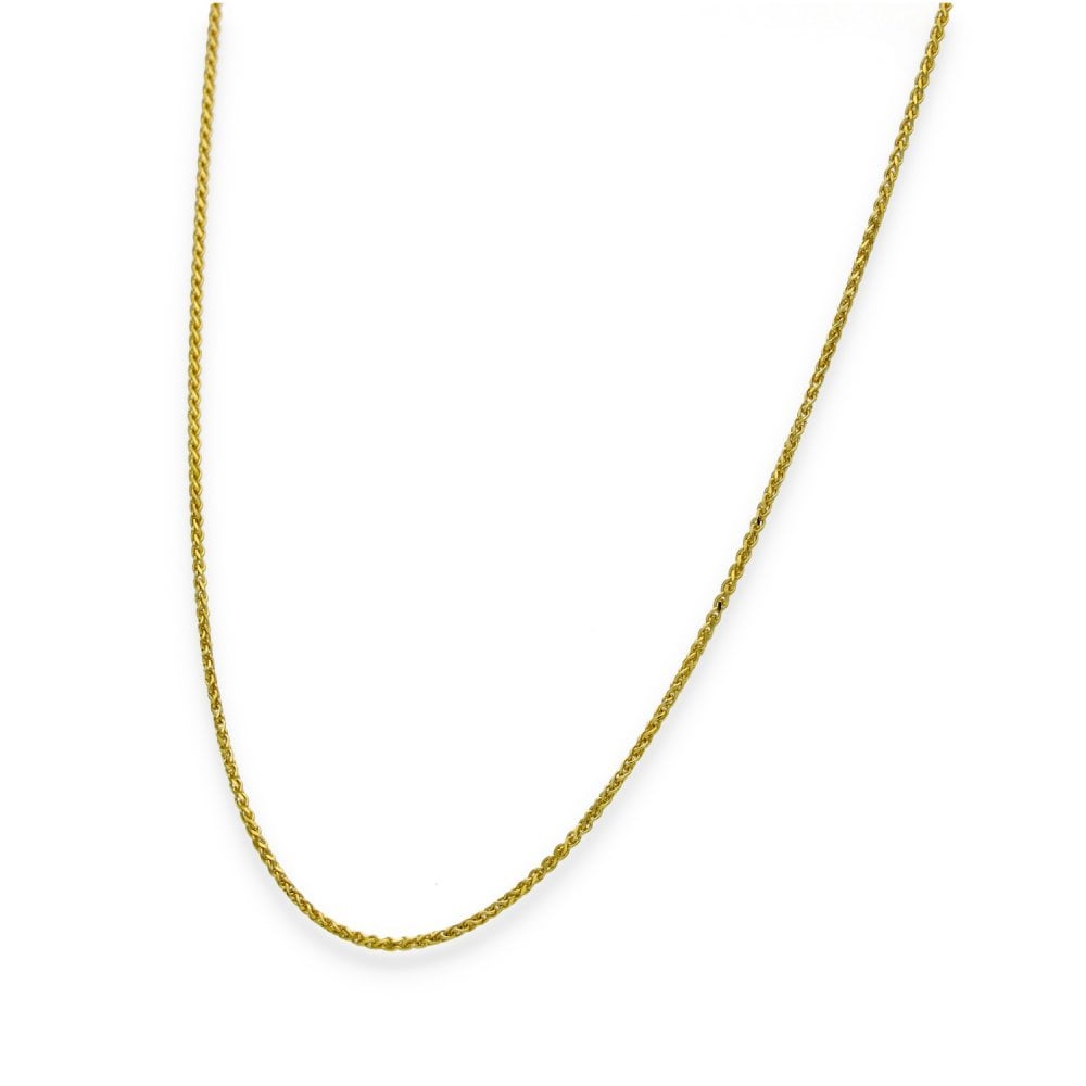 9ct Yellow Gold Fine Spiga Chain - 16" - 2.3g