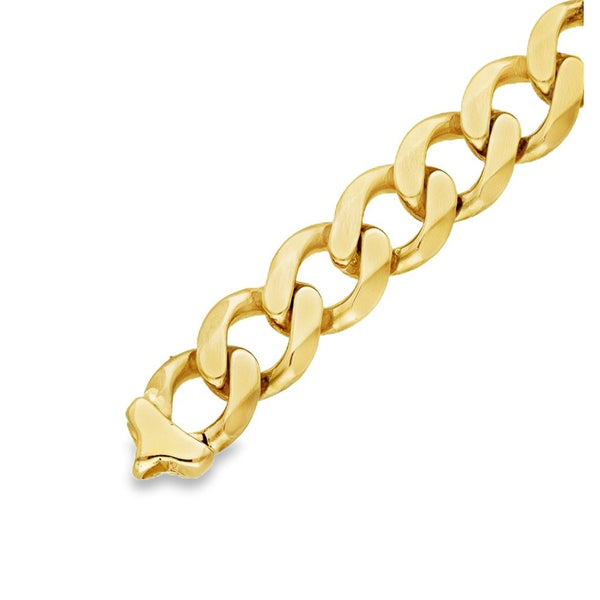 9ct Yellow Gold Heavy Flat Curb Bracelet - 8" - 53.0g