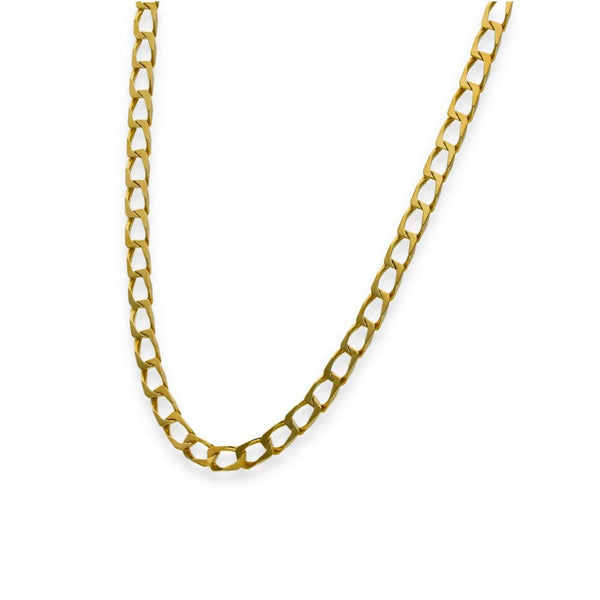 9ct Yellow Gold Rectangular Curb Chain - 18" - 11.2g