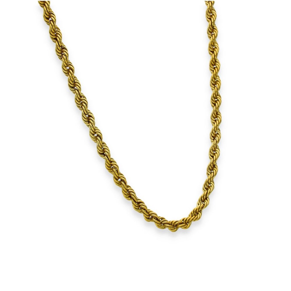 9ct Yellow Gold Rope Chain - 20" - 19.3g