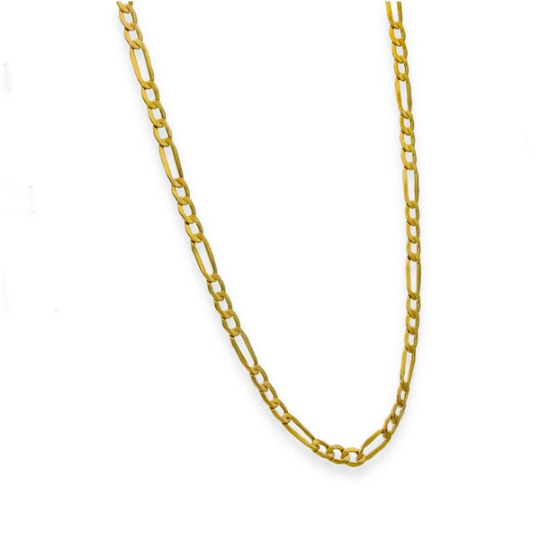 9ct Yellow Gold Flat Figaro Chain - 24" - 4.6g