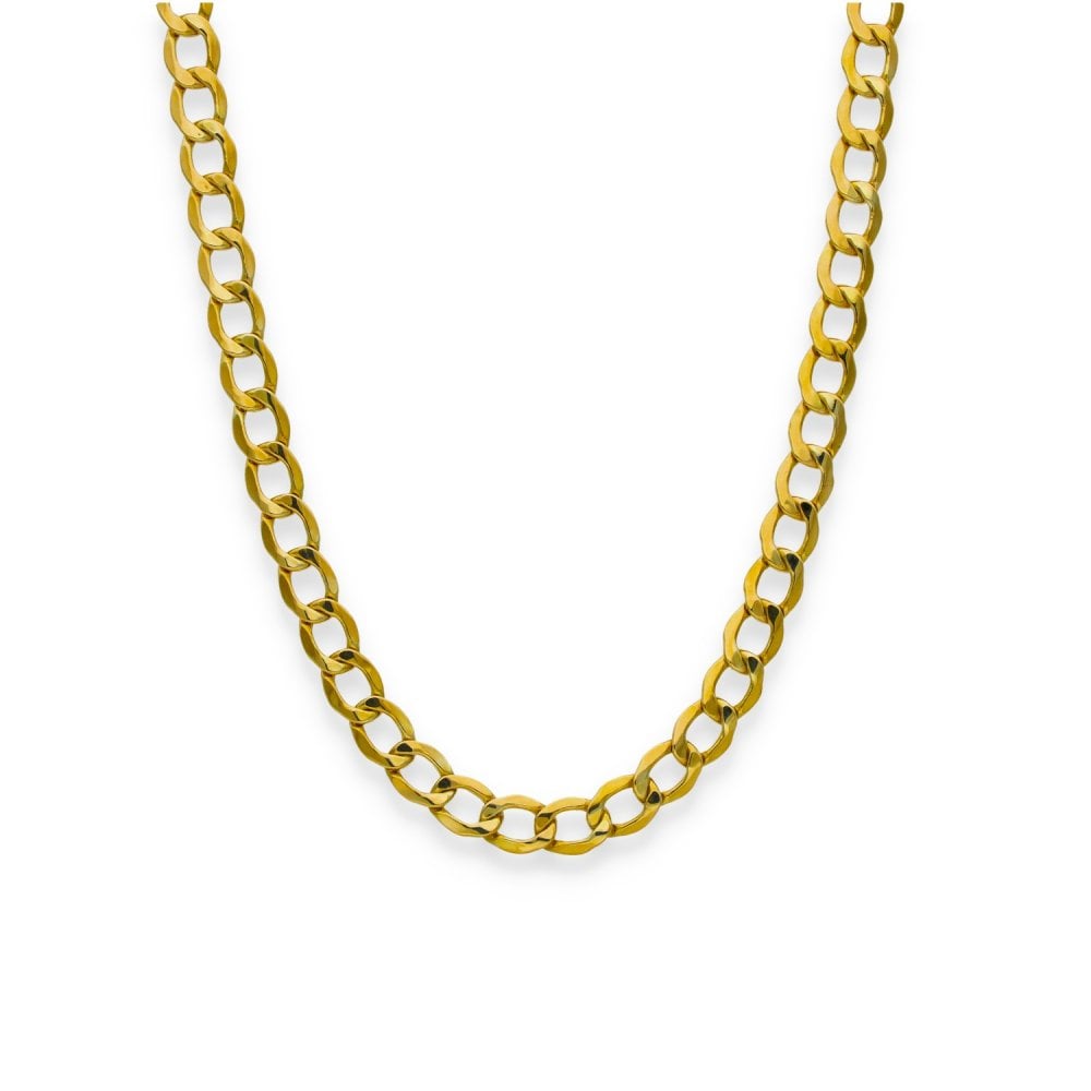 9ct Yellow Gold Flat Curb Chain - 24" - 8.7g