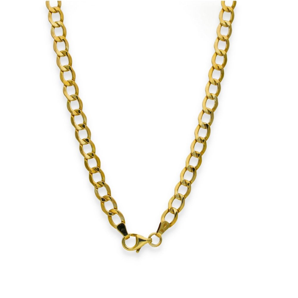 9ct Yellow Gold Flat Curb Chain - 24" - 8.7g
