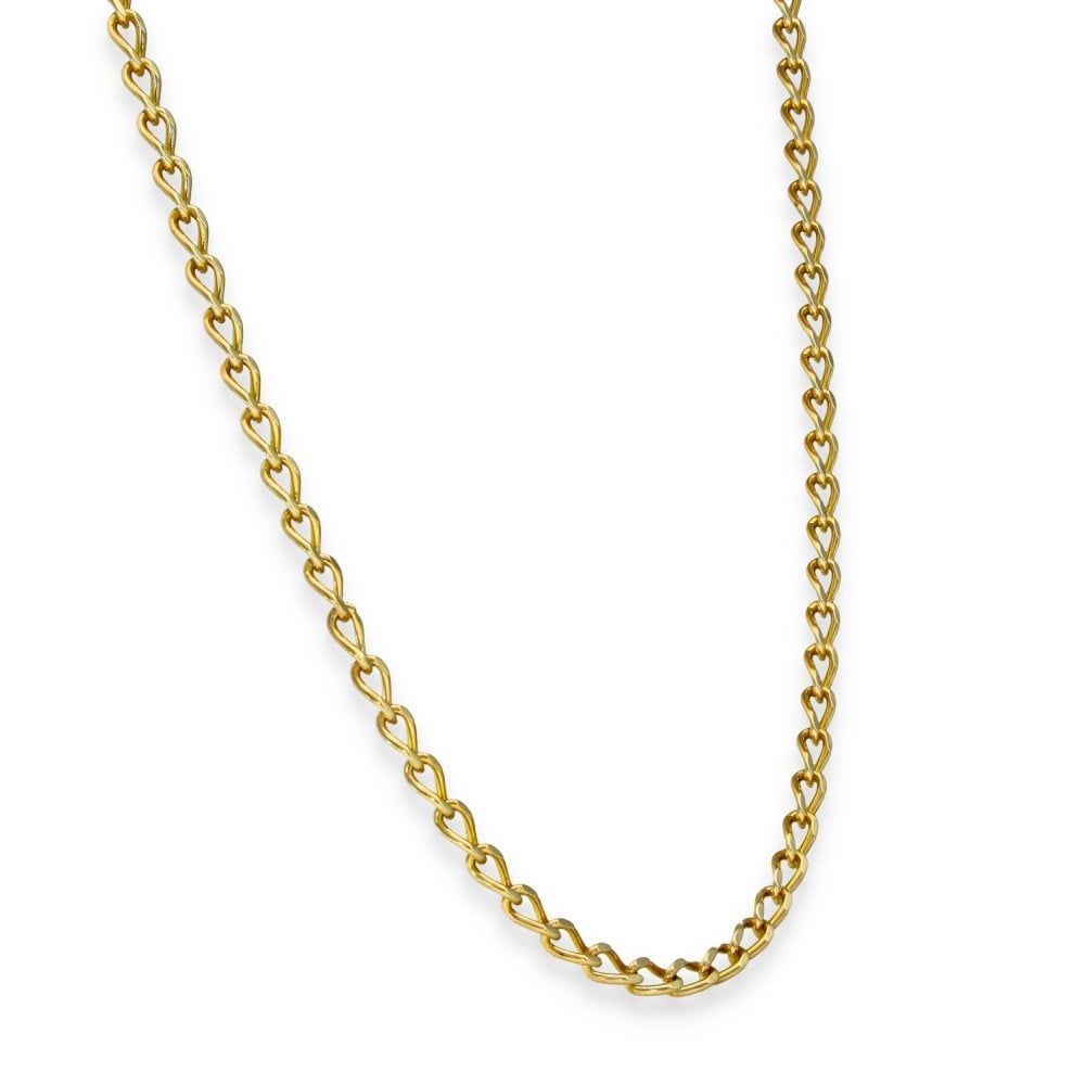 9ct Yellow Gold Diamond-Cut Curb Chain - 32" - 19.6g