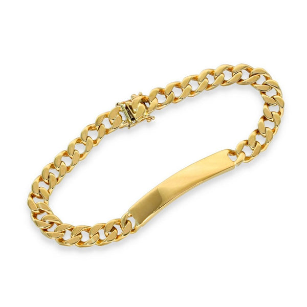 9ct Yellow Gold ID Curb Bracelet - 9" - 38.9g