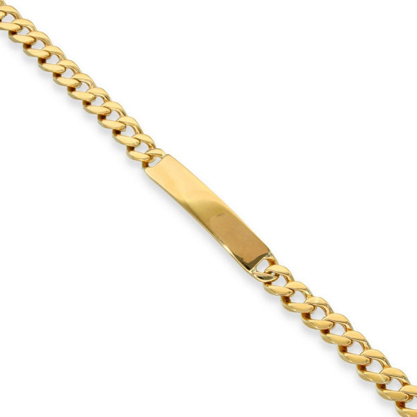 9ct Yellow Gold ID Curb Bracelet - 9" - 38.9g