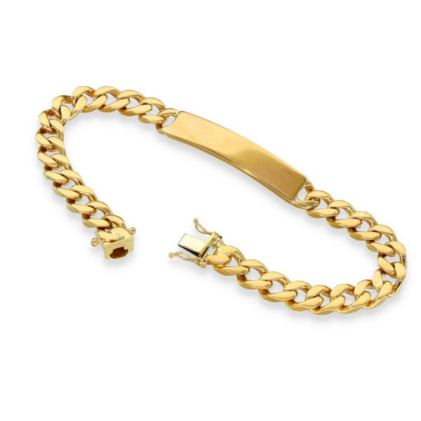 9ct Yellow Gold ID Curb Bracelet - 9" - 38.9g