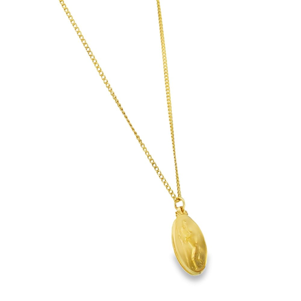 9ct Yellow Gold St. Christopher Pendant & Necklace - 19" - 7.3g