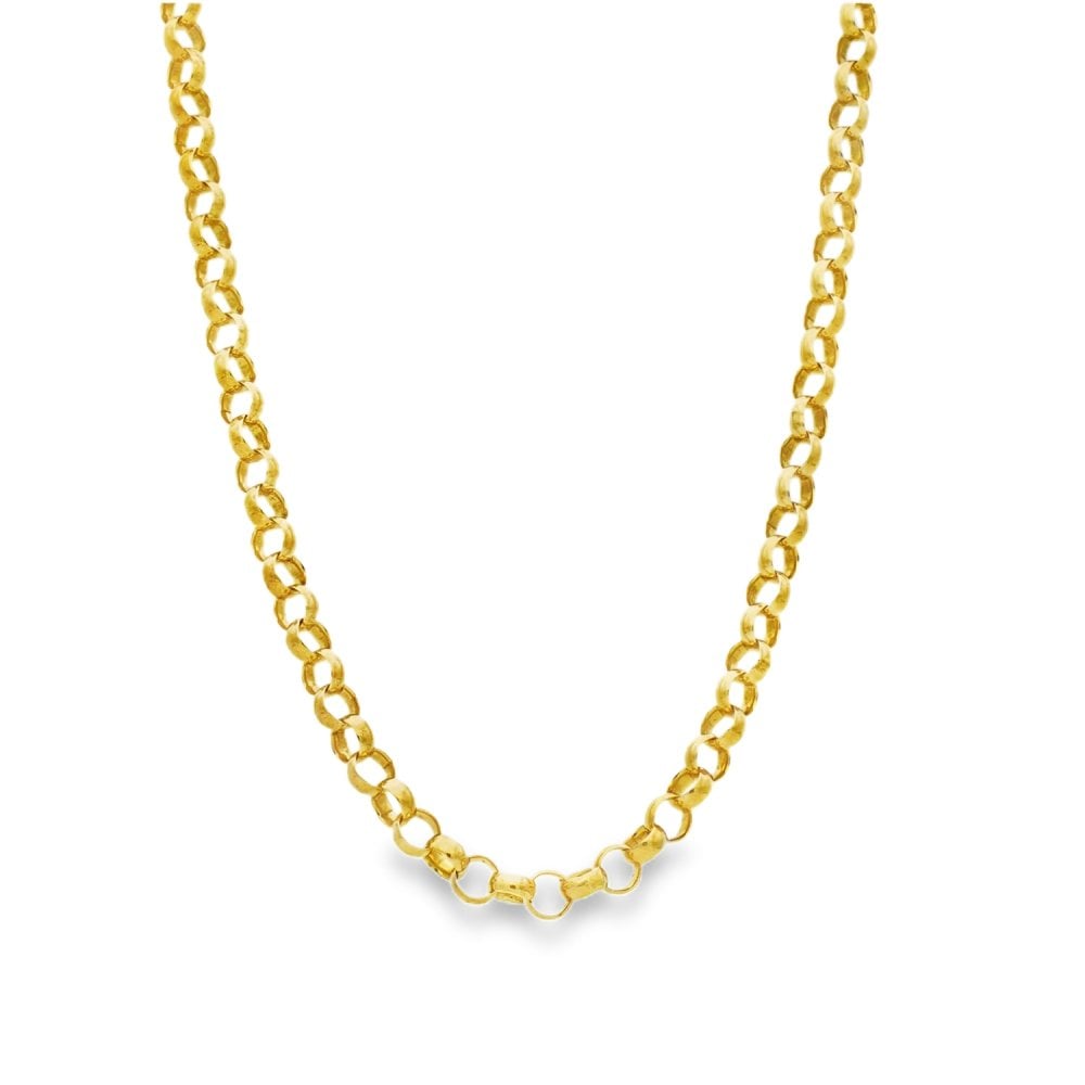 9ct Yellow Gold Round Belcher Chain - 25" - 20.2g
