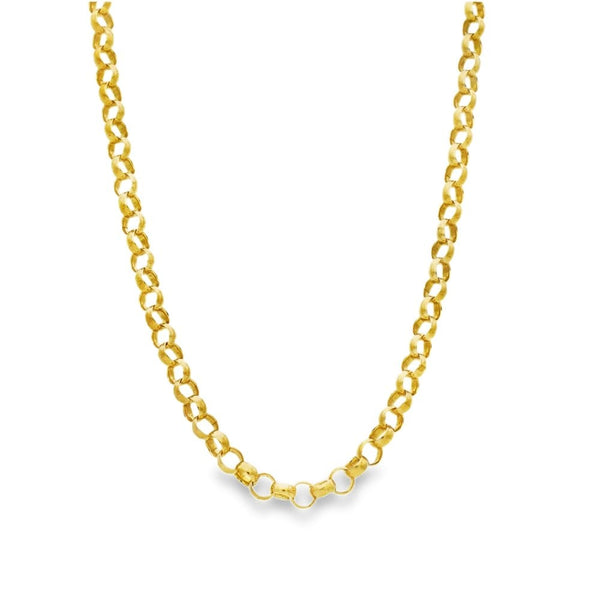 9ct Yellow Gold Round Belcher Chain - 25" - 20.2g