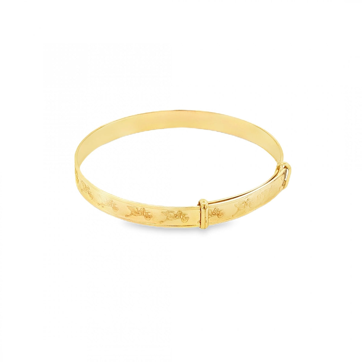 9ct Yellow Gold Expandable Baby Bangle - 11.5-13.5cm - 2.5g