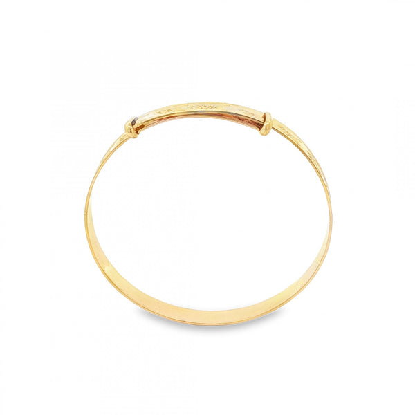9ct Yellow Gold Expandable Baby Bangle - 11.5-13.5cm - 2.5g