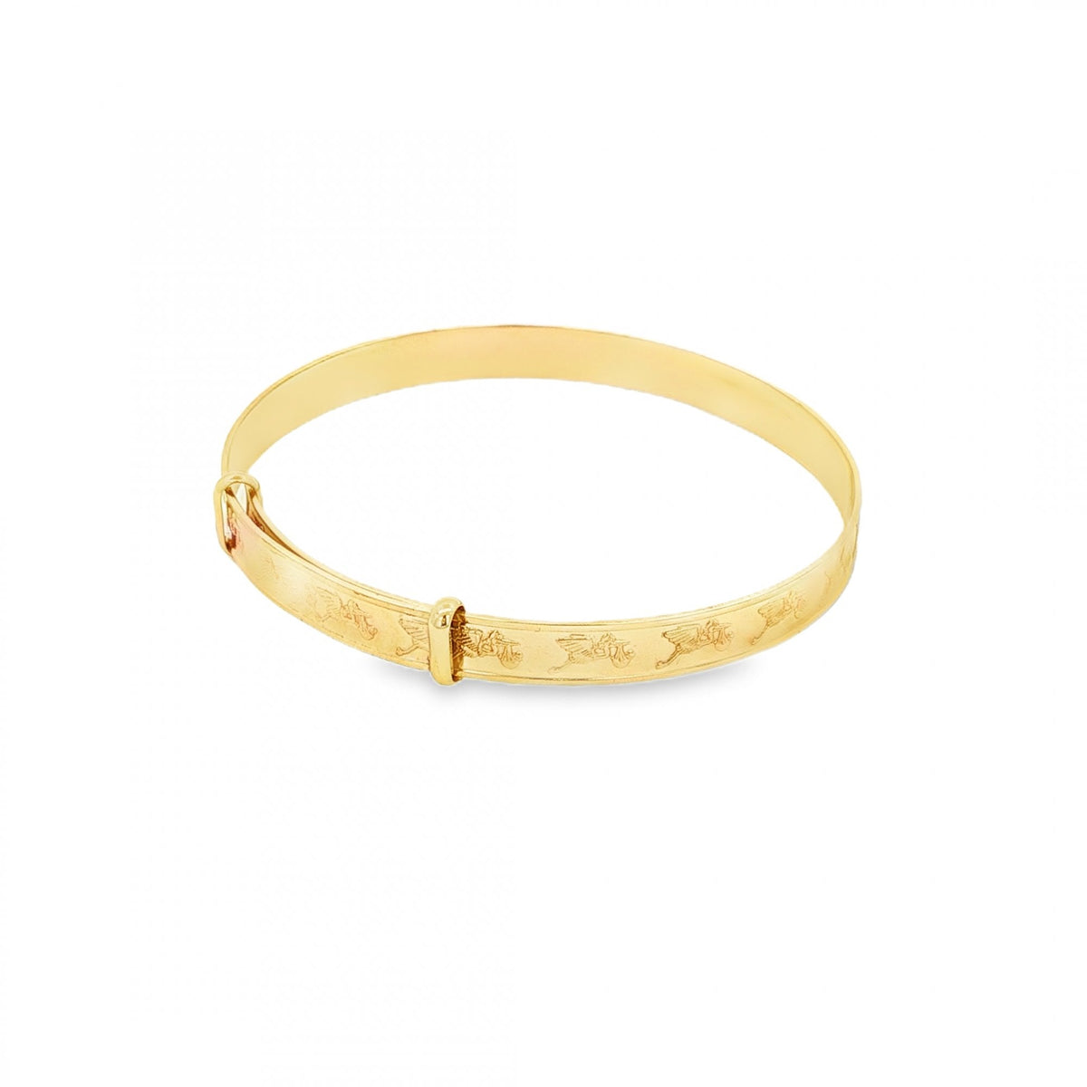9ct Yellow Gold Expandable Baby Bangle - 11.5-13.5cm - 2.5g